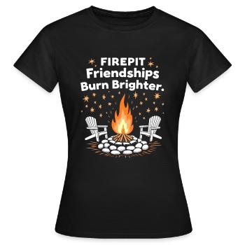 Feuerstellen-hinterhof-zusammenkünfte Im - Frauen T-Shirt - Schwarz - Vorne - AI Model Female 172 dark (172cm)