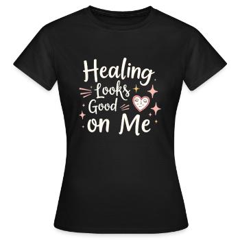 Trennungsermächtigung, Selbstliebe, Neuanfänge - Frauen T-Shirt - Schwarz - Vorne - AI Model Female 172 dark (172cm)
