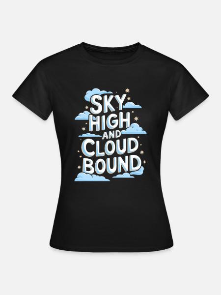 Wolkenblick, Entspannender Himmel, Verträumte - Frauen T-Shirt - Schwarz