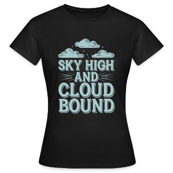 Wolkenblick, Entspannender Himmel, Verträumte - Frauen T-Shirt - Schwarz - Vorne - AI Model Female 172 dark (172cm)