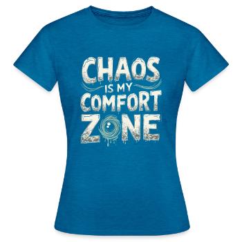 Surréaliste Art Humour Images oniriques Flottant - T-shirt Femme - bleu saphir antique chiné - Devant - AI Model Female 172 dark (172cm)