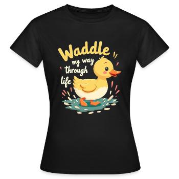 Nutztier-enten-enthusiasten Hinterhof-enten - Frauen T-Shirt - Schwarz - Vorne - AI Model Female 172 dark (172cm)