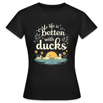 Nutztier-enten-enthusiasten Hinterhof-enten - Frauen T-Shirt - Schwarz - Vorne - AI Model Female 172 dark (172cm)