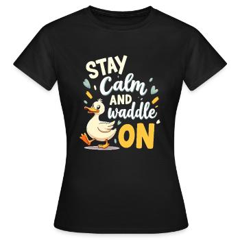 Nutztier-enten-enthusiasten Hinterhof-enten - Frauen T-Shirt - Schwarz - Vorne - AI Model Female 172 dark (172cm)