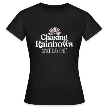Whimsical Weather Patterns, Whimsical Clouds, Funny - Women's T-Shirt - black - Front - AI Model Female 172 dark (172cm)