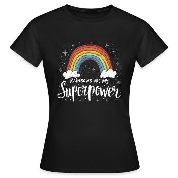 Whimsical Weather Patterns, Whimsical Clouds, Funny - Women's T-Shirt - black - Front - AI Model Female 172 dark (172cm)