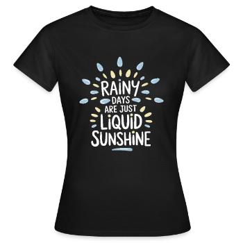 Whimsical Weather Patterns, Whimsical Clouds, Funny - Women's T-Shirt - black - Front - AI Model Female 172 dark (172cm)