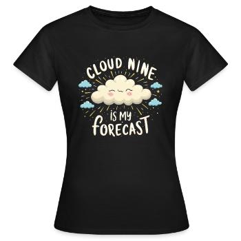 Whimsical Weather Patterns, Whimsical Clouds, Funny - Women's T-Shirt - black - Front - AI Model Female 172 dark (172cm)