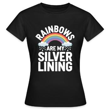 Whimsical Weather Patterns, Whimsical Clouds, Funny - Women's T-Shirt - black - Front - AI Model Female 172 dark (172cm)