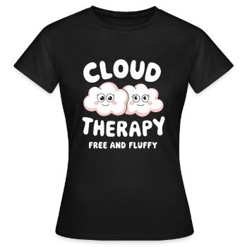 Cloudy view, Relaxing sky, Dreamy - Women's T-Shirt - black - Front - AI Model Female 172 dark (172cm)