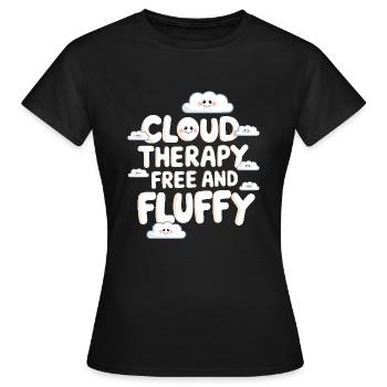 Wolkenblick, Entspannender Himmel, Verträumte - Frauen T-Shirt - Schwarz - Vorne - AI Model Female 172 dark (172cm)