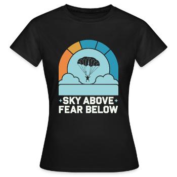 Parachutisme Débutants Aventure Nerfs - T-shirt Femme - noir - Devant - AI Model Female 172 dark (172cm)