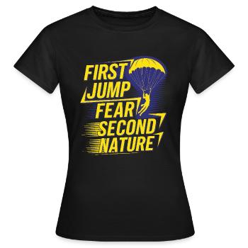 Parachutisme Débutants Aventure Nerfs - T-shirt Femme - noir - Devant - AI Model Female 172 dark (172cm)
