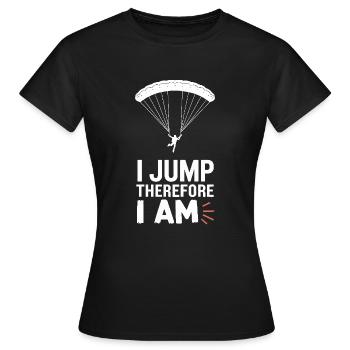 Parachutisme Débutants Aventure Nerfs - T-shirt Femme - noir - Devant - AI Model Female 172 dark (172cm)
