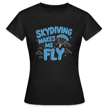 Parachutisme Débutants Aventure Nerfs - T-shirt Femme - noir - Devant - AI Model Female 172 dark (172cm)