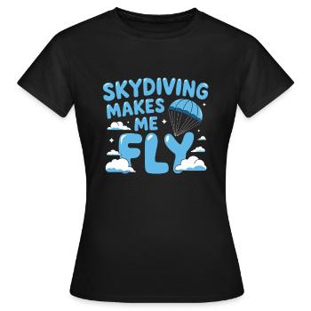 Parachutisme Débutants Aventure Nerfs - T-shirt Femme - noir - Devant - AI Model Female 172 dark (172cm)