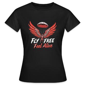 Parachutisme Débutants Aventure Nerfs - T-shirt Femme - noir - Devant - AI Model Female 172 dark (172cm)