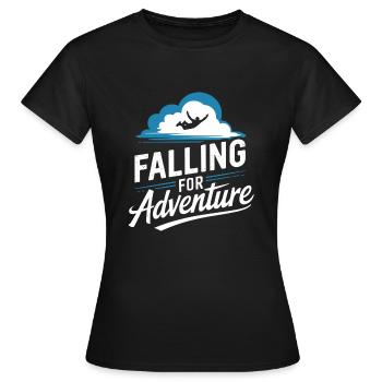 Parachutisme Débutants Aventure Nerfs - T-shirt Femme - noir - Devant - AI Model Female 172 dark (172cm)
