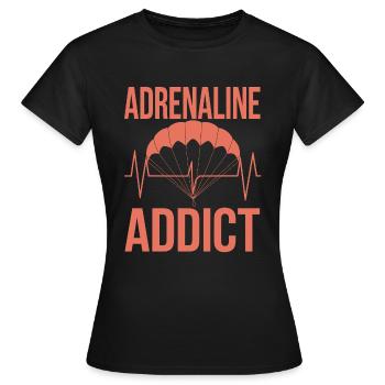 Parachutisme Débutants Aventure Nerfs - T-shirt Femme - noir - Devant - AI Model Female 172 dark (172cm)