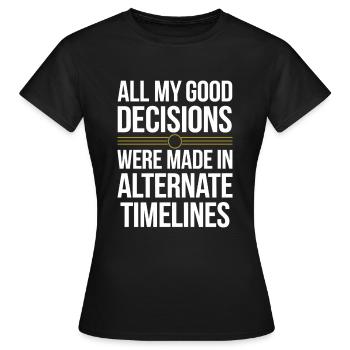 Zeitreise-enthusiast, Der Sich Für - Frauen T-Shirt - Schwarz - Vorne - AI Model Female 172 dark (172cm)