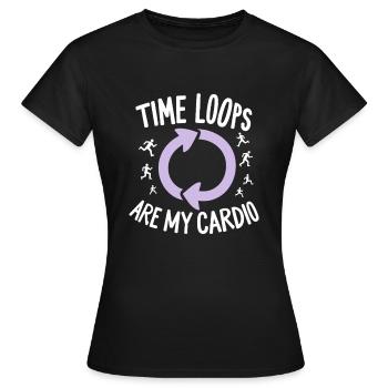 Zeitreise-enthusiast, Der Sich Für - Frauen T-Shirt - Schwarz - Vorne - AI Model Female 172 dark (172cm)