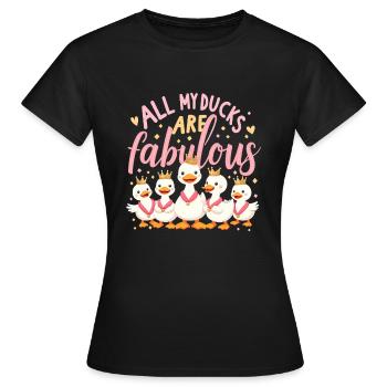 Nutztier-enten-enthusiasten Hinterhof-enten - Frauen T-Shirt - Schwarz - Vorne - AI Model Female 172 dark (172cm)
