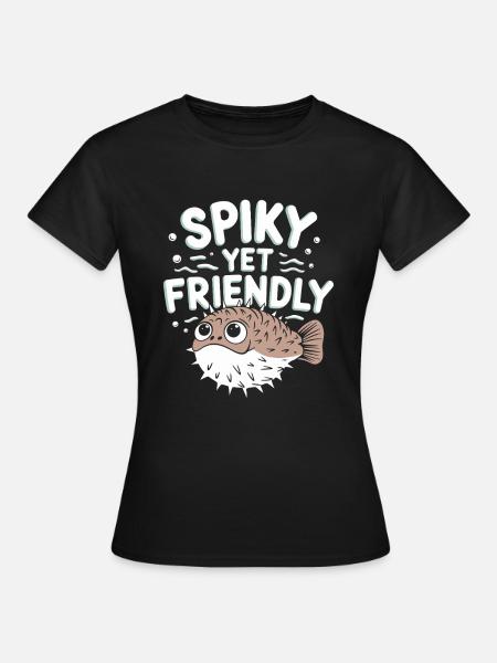 Kugelfisch-meereslebewesen-enthusiasten Quirky - Frauen T-Shirt - Schwarz