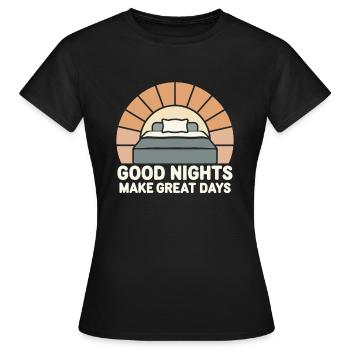 Adeptes de l’hygiène du sommeil, nuits reposantes, - T-shirt Femme - noir - Devant - AI Model Female 172 dark (172cm)