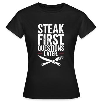 Ernährung Auf Fleischfresser-ernährung Auf Der - Frauen T-Shirt - Schwarz - Vorne - AI Model Female 172 dark (172cm)