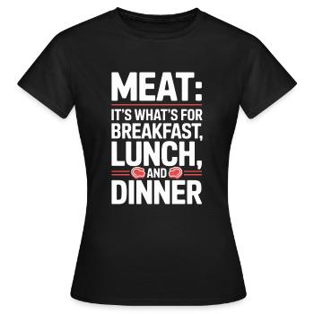 Ernährung Auf Fleischfresser-ernährung Auf Der - Frauen T-Shirt - Schwarz - Vorne - AI Model Female 172 dark (172cm)