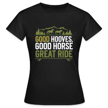 Farrier Horse Huf Care Specialist Horseshoe - Frauen T-Shirt - Schwarz - Vorne - AI Model Female 172 dark (172cm)