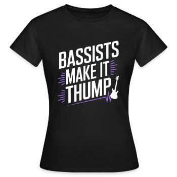 Bass Gitarrist Musiker Gear Funk Rock Jazz - Frauen T-Shirt - Schwarz - Vorne - AI Model Female 172 dark (172cm)