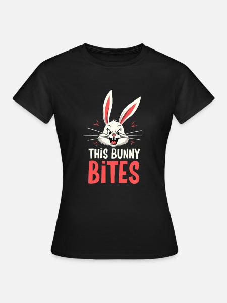 Mürrischer Hase Sarkastisches Tierdesign - Frauen T-Shirt - Schwarz