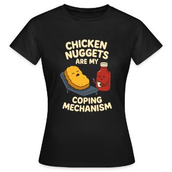 Crispy Nugget Queen Fast Food Obsession Vibes - Women's T-Shirt - black - Front - AI Model Female 172 dark (172cm)