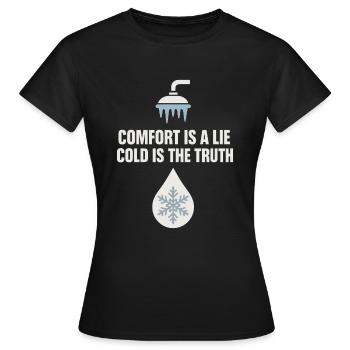 Douches froides Dureté mentale Exposition au froid - T-shirt Femme - noir - Devant - AI Model Female 172 dark (172cm)