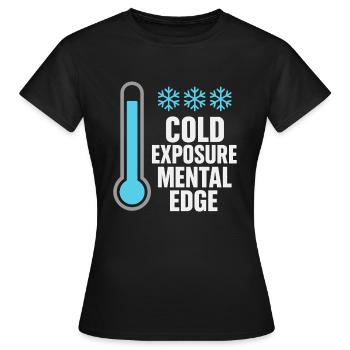 Douches froides Dureté mentale Exposition au froid - T-shirt Femme - noir - Devant - AI Model Female 172 dark (172cm)
