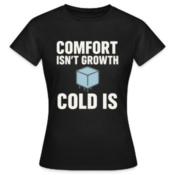 Douches froides Dureté mentale Exposition au froid - T-shirt Femme - noir - Devant - AI Model Female 172 dark (172cm)