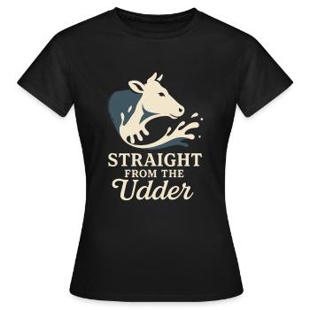Boire du lait cru Lait cru de la ferme Fraîcheur - T-shirt Femme - noir - Devant - AI Model Female 172 dark (172cm)