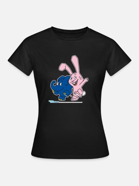 Elephant and rabbit hopping - Women's T-Shirt - black