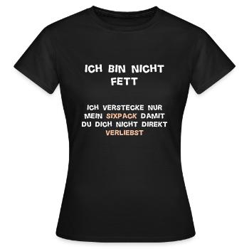 Cacher sixpack / humour cadeau en surpoids - T-shirt Femme - noir - Devant - AI Model Female 172 dark (172cm)