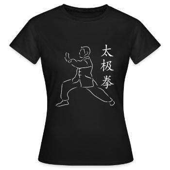 Idée de cadeau pour les sports d'arts martiaux Tai Chi - T-shirt Femme - noir - Devant - AI Model Female 172 dark (172cm)