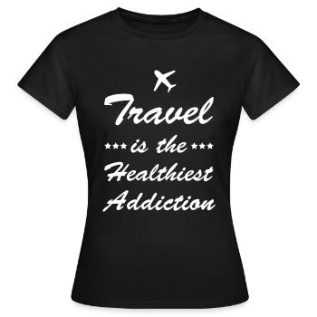 Travel - Frauen T-Shirt - Schwarz - Vorne - AI Model Female 172 dark (172cm)