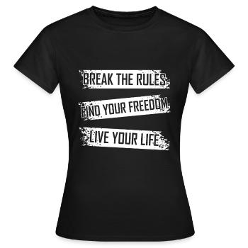 liberté - T-shirt Femme - noir - Devant - AI Model Female 172 dark (172cm)