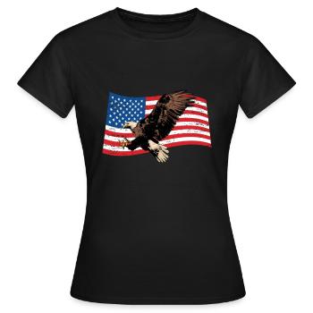 Amerika Adler - Frauen T-Shirt - Schwarz - Vorne - AI Model Female 172 dark (172cm)