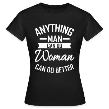 féminisme - T-shirt Femme - noir - Devant - AI Model Female 172 dark (172cm)