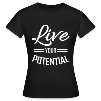 motivation - Women's T-Shirt - black - Front - AI Model Female 172 dark (172cm)