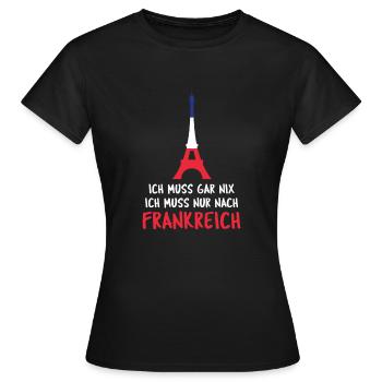 Frankreich - Frauen T-Shirt - Schwarz - Vorne - AI Model Female 172 dark (172cm)