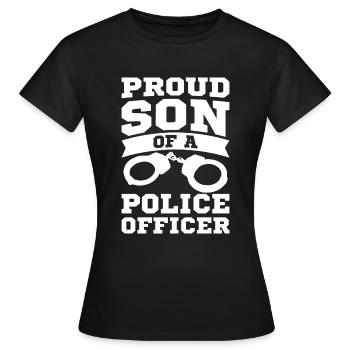 police - T-shirt Femme - noir - Devant - AI Model Female 172 dark (172cm)