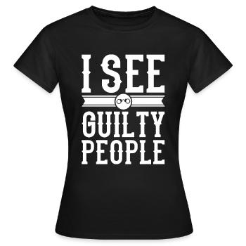 police - T-shirt Femme - noir - Devant - AI Model Female 172 dark (172cm)