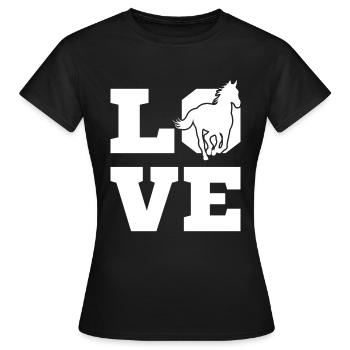 Chevaux chevaux - T-shirt Femme - noir - Devant - AI Model Female 172 dark (172cm)